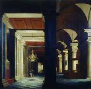 Daniel Ridgway Knight Interior of a church oil painting artist
